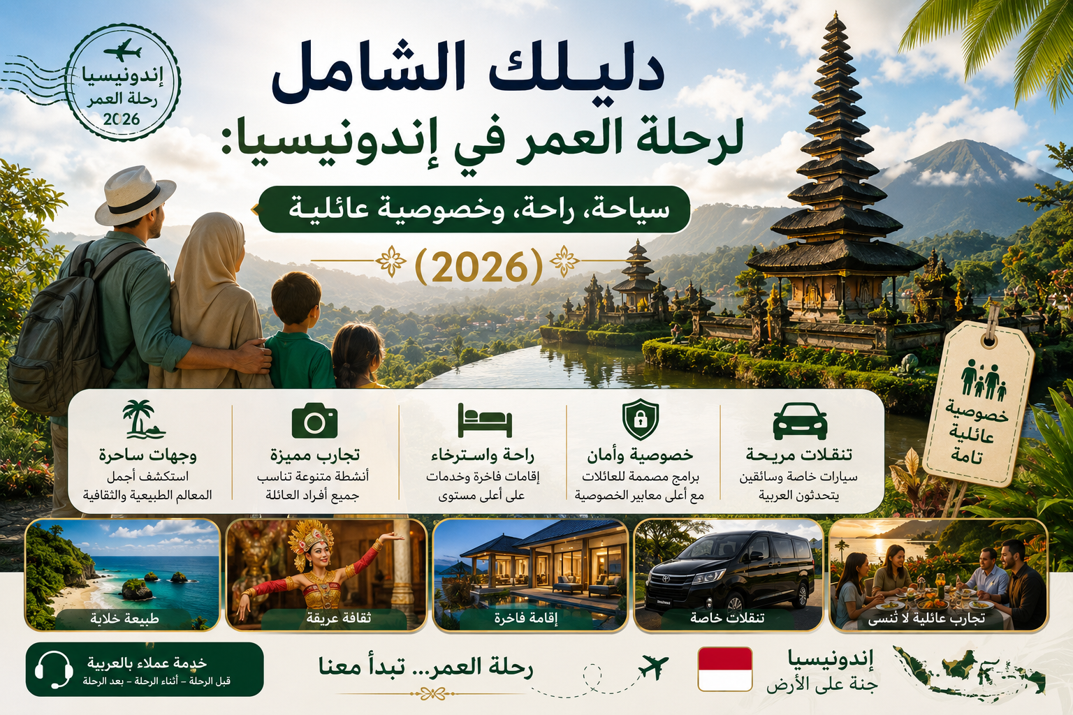 دليلك الشامل لرحلة العمر في إندونيسيا: سياحة، راحة، وخصوصية عائلية (2026)